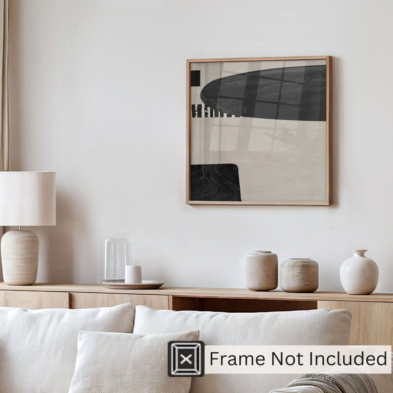 Abstrait abstrait scandinave III, reproduction d'art moderne sans cadre Mid-Century, H 28 po x l 28 po
