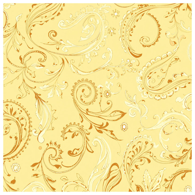 Housses de couette à motif cachemire jaune, Queen