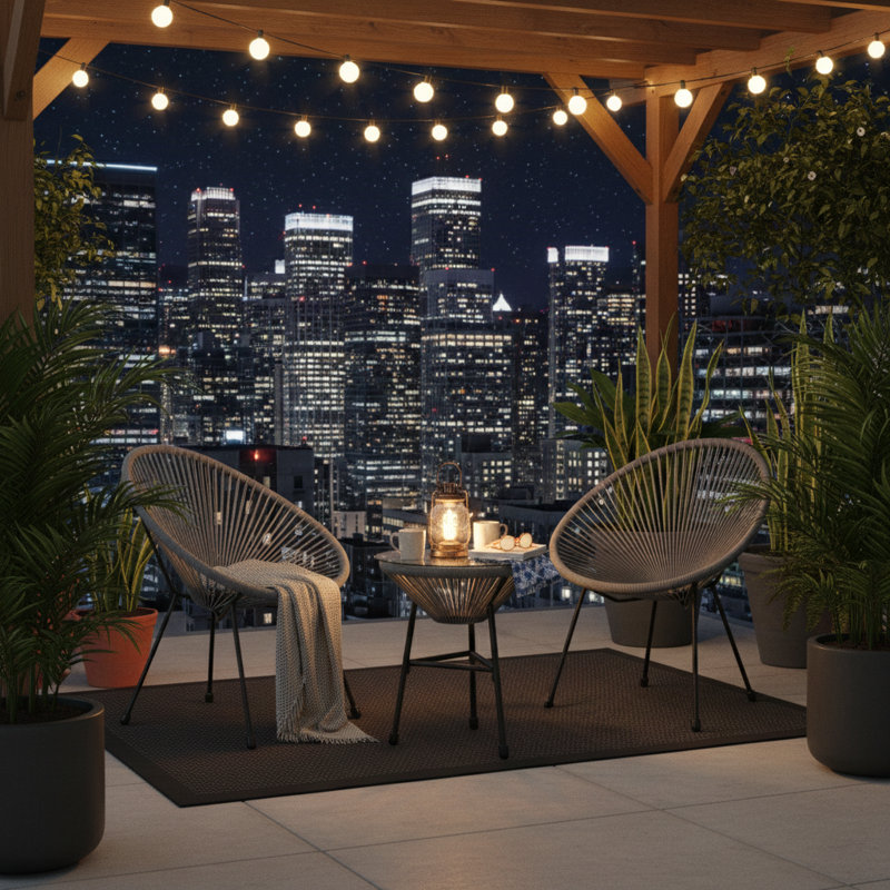 3-Piece Wicker Patio Bistro Set with 2 Gray Chairs & Glass Table, Durable and Stylish for Outdoor Relaxation, Gray