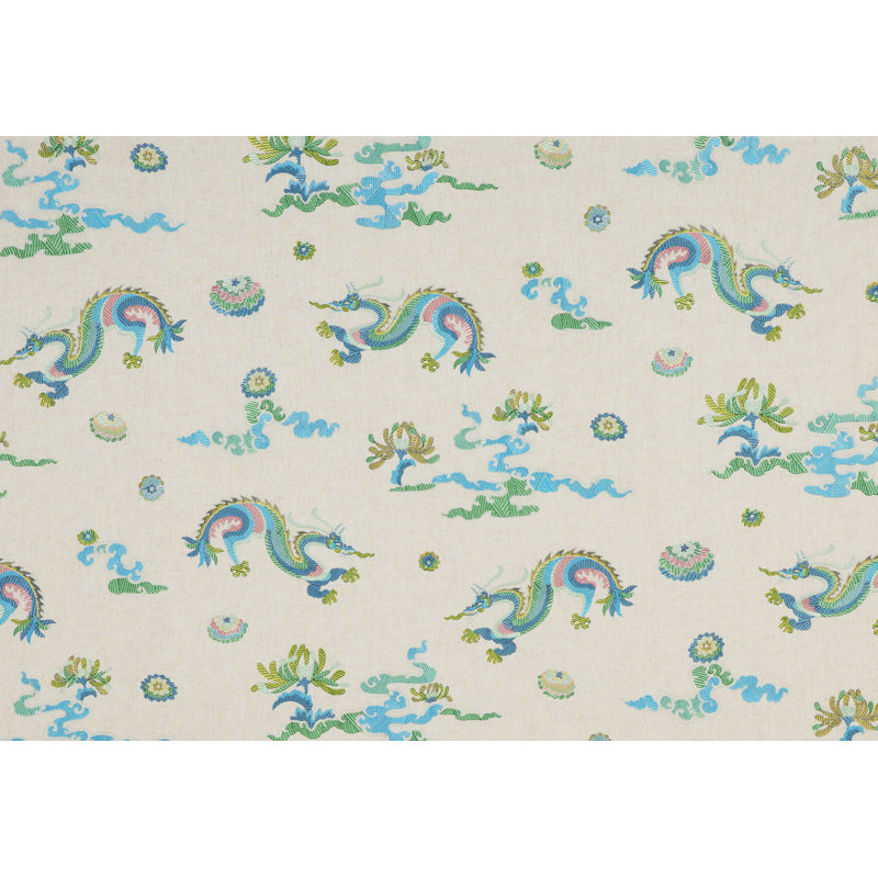 Tissu de broderie Hanlun Dragon, Naturel