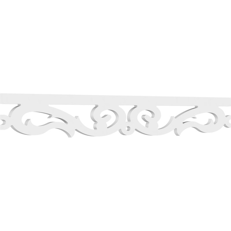 White PVC Architectural Grade Running Trim, 6" Height x 48" Length