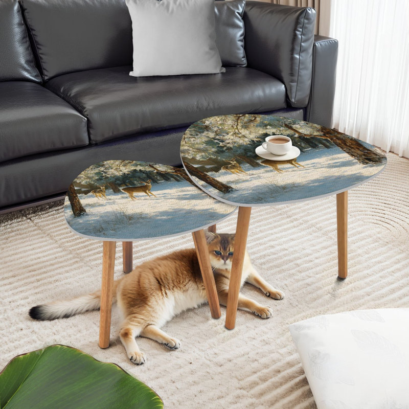 Ensemble de 2 tables basses gigognes Triangle