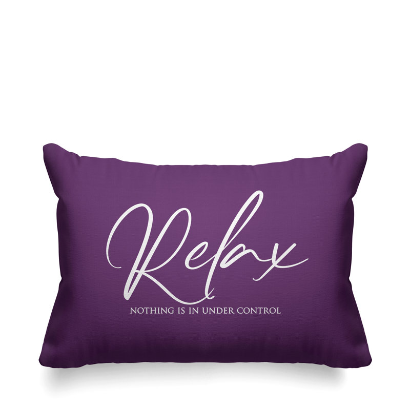 Housse et insert de coussin rectangulaire Aspire Relax Rien n'est sous contrôle, Mauve