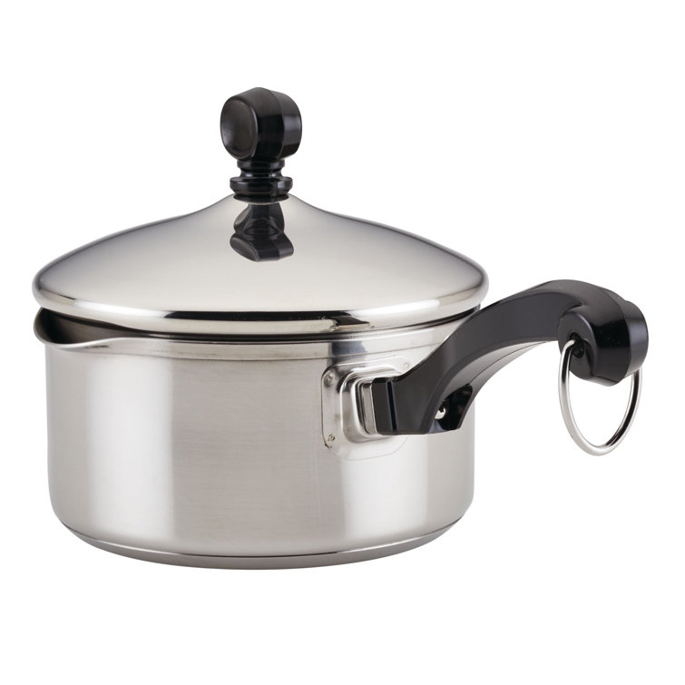 1.5 Quart Stainless Steel Saucepan with Pour Spout, Saucepan with Glass  Lid, 6 cups Burner Pot with Spout - for Boiling Milk, Sauce, Gravies,  Noodles