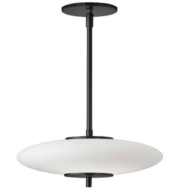 Kotz 1 - Light LED Single Pendant, Matte Black/Opal White