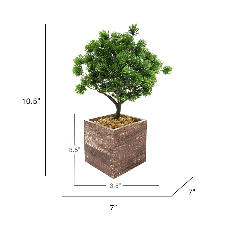10.5'' Faux Bonsai Plant in Wood Pot