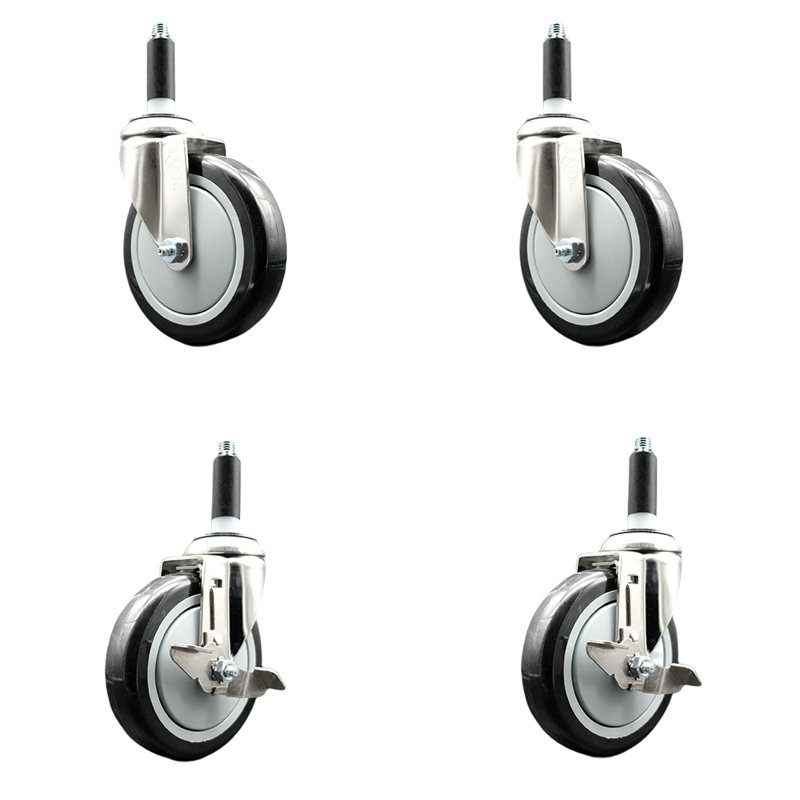 Ensemble de roulettes extensibles 5 pouces 316SS
