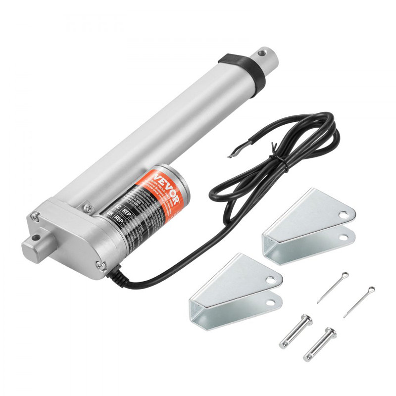 Actionneur linéaire 12 V - course 6 po, capacité de charge élevée 330 lb avec support de fixation et protection IP54