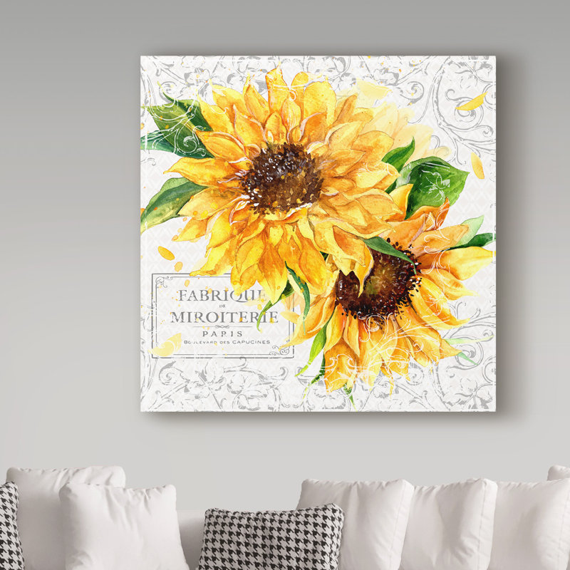 «Myron Summertime Sunflowers I», impression sur toile tendue, H 35 po x l 35 po