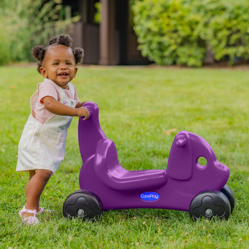 Purple Plastic 2-in-1 Push and Ride-on Puppy Toy