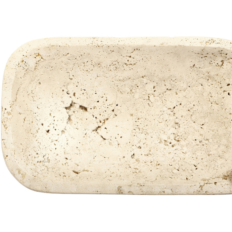 Joel Beige Travertine Tray, Beige Travertine