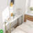 39.4 Inch Modern Console Table for Entryway Narrow Console Table Gold Sofa Table with Outlets Behind Couch Table