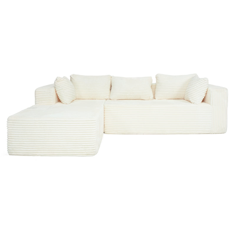 Canapé modulaire en L 100 pouces en velours côtelé Compression Sectionals