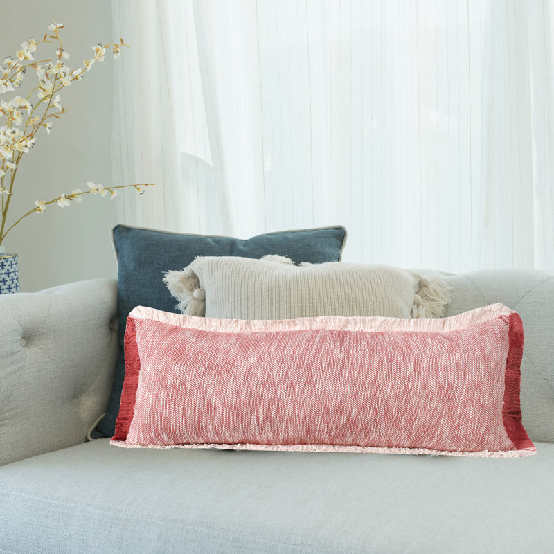 Coussin décoratif en coton, Rouge / Brun, Polyester/ bourre en polyester