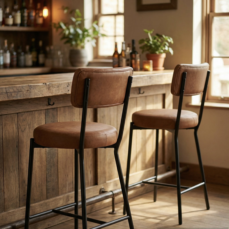 Tabouret de comptoir Altamonte, Brown PU