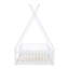 Lit simple avec clôture en blanc - Bois de pin massif pour un décor charmant-941571283