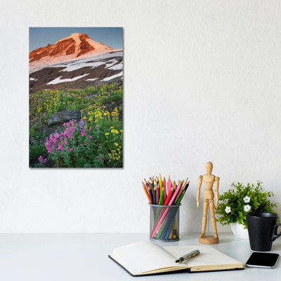 USA, Washington State. Mount Baker, seen from meadows of Heliotrope Ridge, Mount Baker Wilderness. 1 Piece Wrapped Canvas Wall Art
