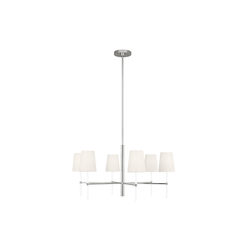 Monroe 6 - Light Chandelier, Polished Nickel