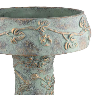 Menon Bird Bath Feeder, Decorative Designs Terracotta, 20 Inch