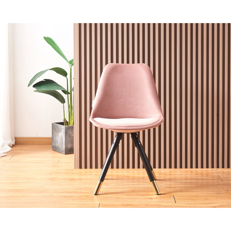Domek Modern Velvet Dining Chair - Upholstered Upper body with Coated Metal Legs - Side Chair for Dining Room Kitchen Living Room - Single