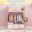 Children's Wardrobe, Open-Style Mirrored Wardrobe with 3 Shelves and 3 Drawers-789651133