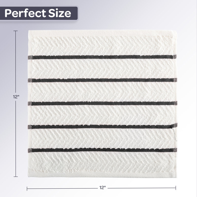 Linges à vaisselle - Paquet de 16 - Linges à vaisselle 12 x 12 po pour laver la vaisselle, frotter, sécher et désordonner tous les jours - Linges de cuisine en coton doux et absorbants - Ensembles de torchons de cuisine de Lavish Home