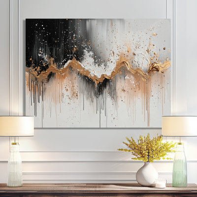 Peinture abstraite du pouls émotif crème II - reproduction abstraite sur métal
