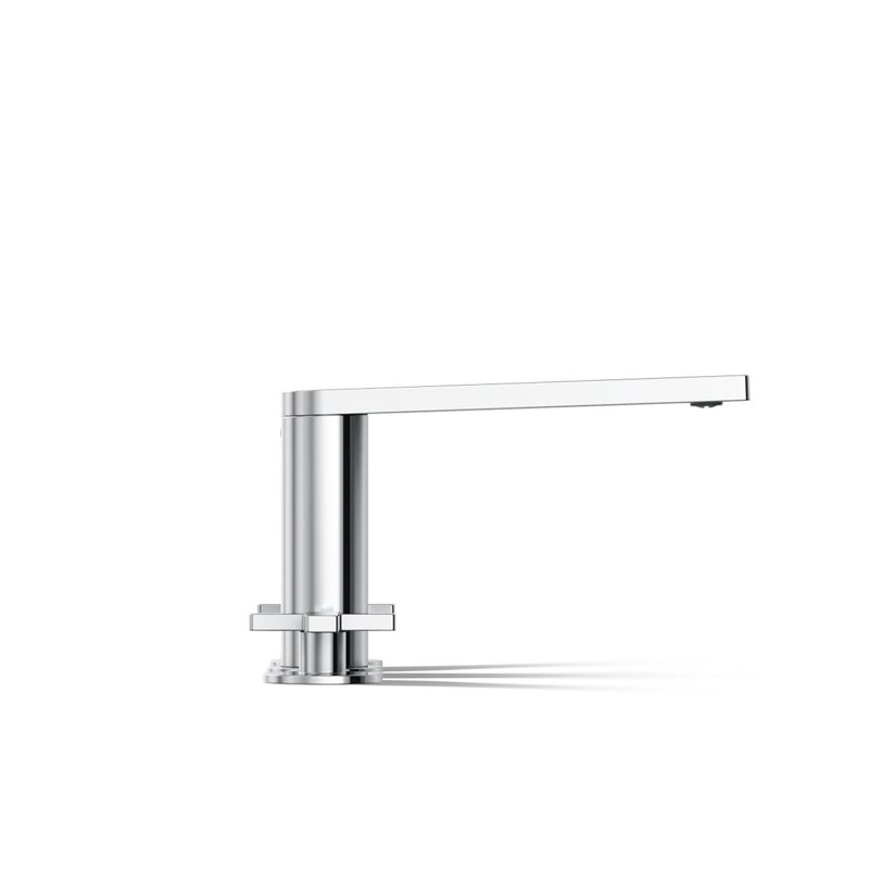 Composed Deck-Mount Bath Faucet With Cross Handles, Polished Chrome