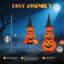 Collapsible Pop-Up Jack O' Lantern Halloween Decor, 5 FT Lighted Pumpkin with Witch Hat & 100 Warm White LEDs, Indoor Outdoor Decoration for Garden, Patio, Porch, Lawn & Party