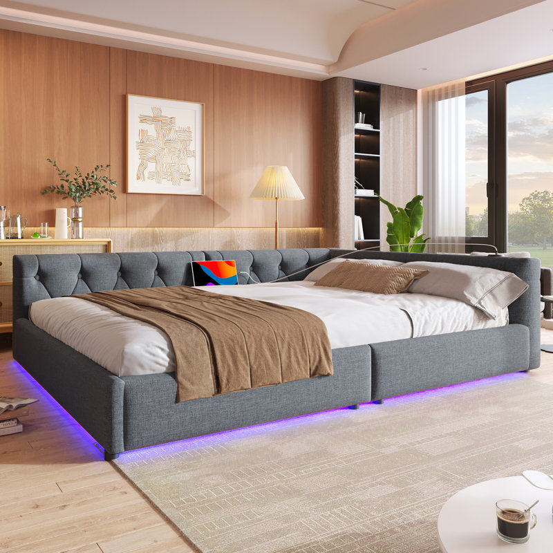 Bed, European Double (140 x 200 cm), Grey