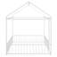 Structure de lit pleine grandeur en métal avec clôture, pour enfants, adolescents, filles, garçons, blanc-1129280195-1129280196