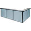 Poste de réception en forme de L, l 116 po x P 80 po x H 44 po, comptoir gris, panneau gris-1828508182