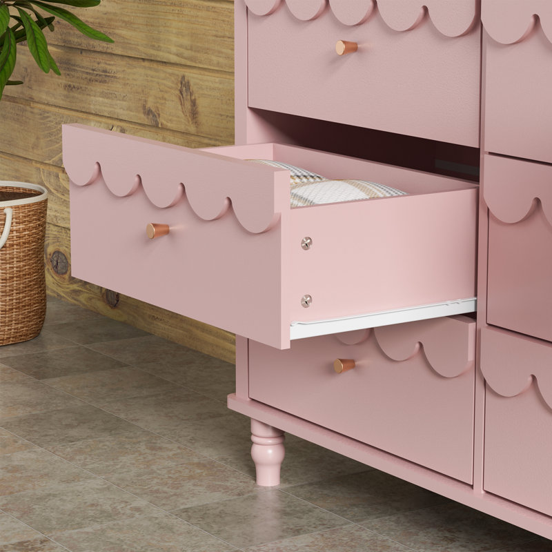 Commode à 9 tiroirs l 63,1 po, Rose