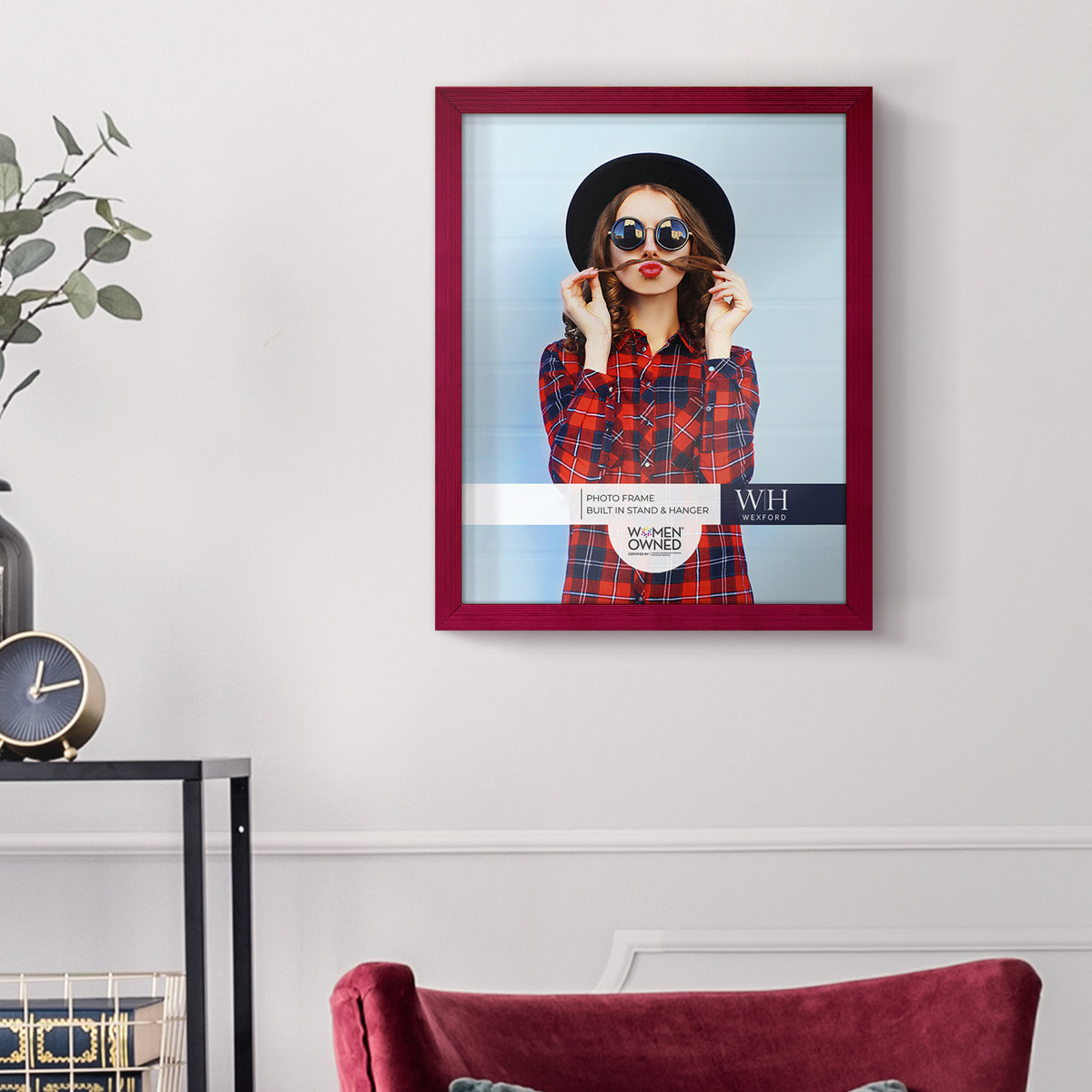 Apolline Wood Picture Frame, 11" x 14", Burgundy