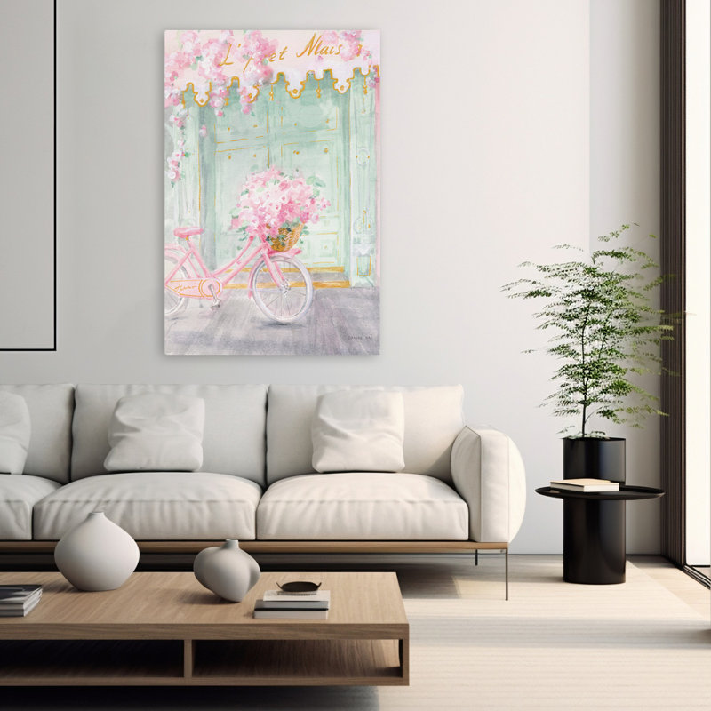 Turquoise et panier pastel Paris I Art, H 60 po x l 40 po
