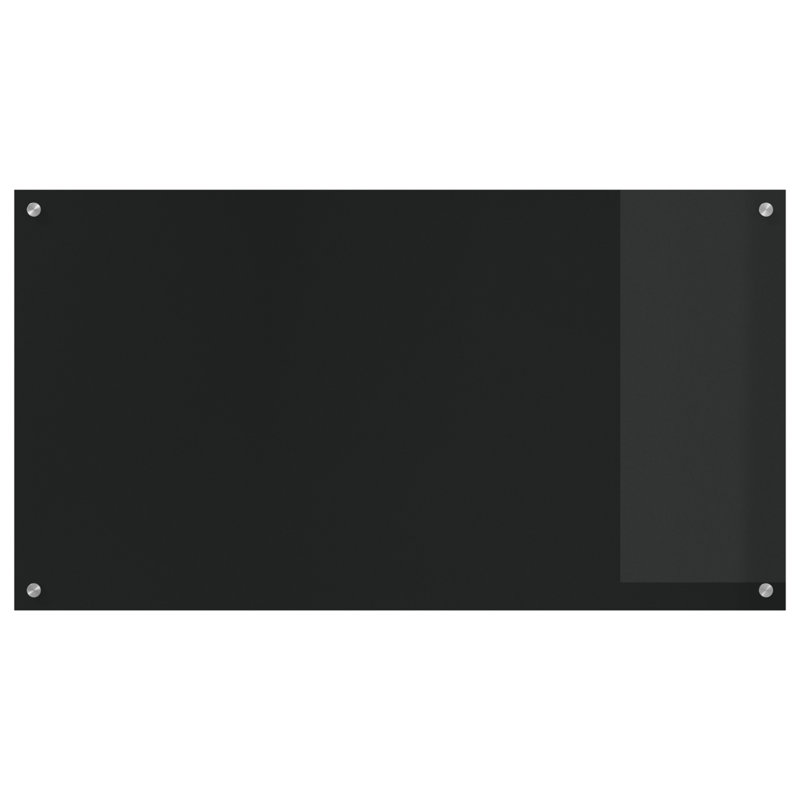 Kitchen Backsplash Tempered Glass, 60 x 120 cm, Black