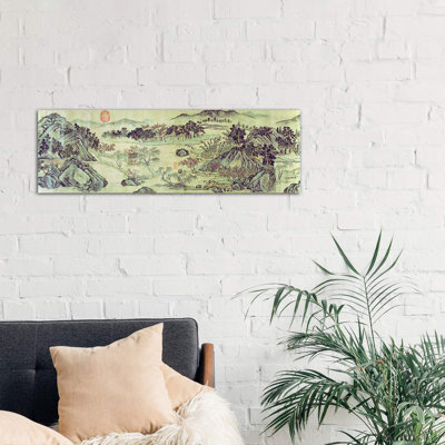 The Peach Blossom Spring From A Poem Entitled 'Tao Yuan Bi Jing' Written By Wang Wei by Wen Zhengming - Panoramic Print on Canvas