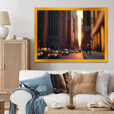 «Maquette Sunset Through Manhattan Skyscrapers III», reproduction sur toile