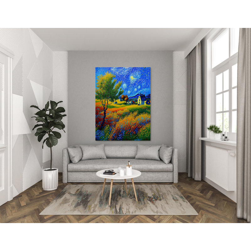 Distant Village I, 32" H x 24" W