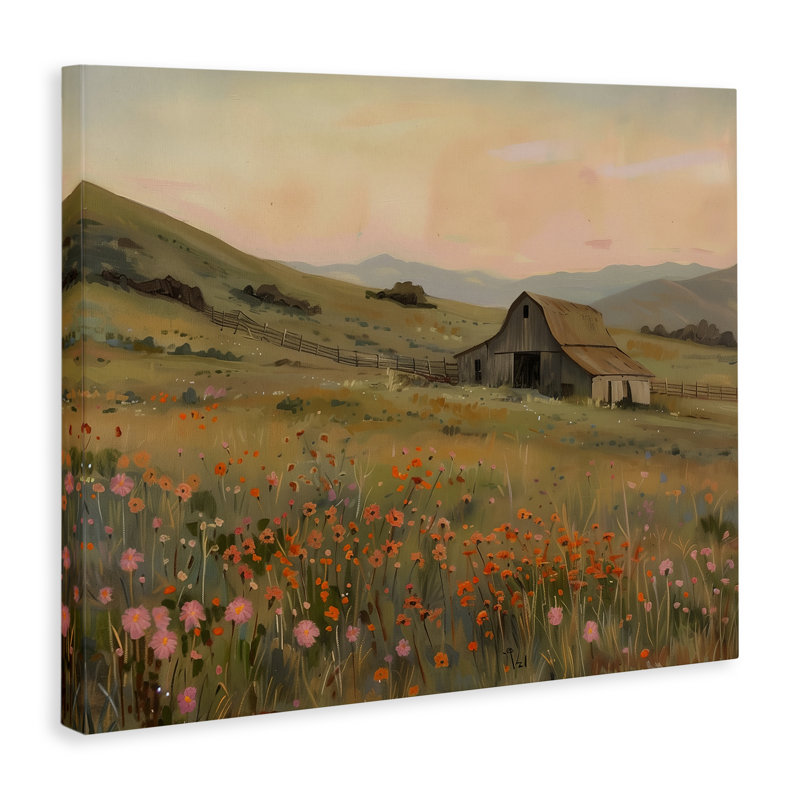"Autumn Barn Pastoral View", art mural par Arlington Prints, H 36 po x l 48 po