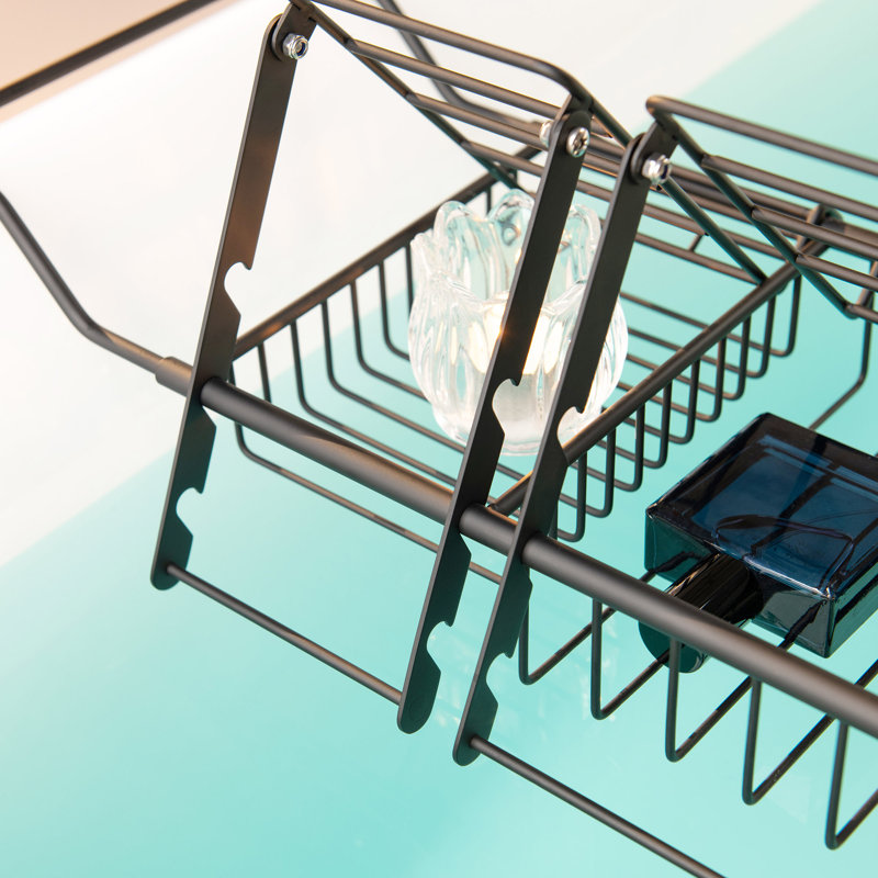 Plateau pour accessoires de salle de bain en acier inoxydable, Noir mat