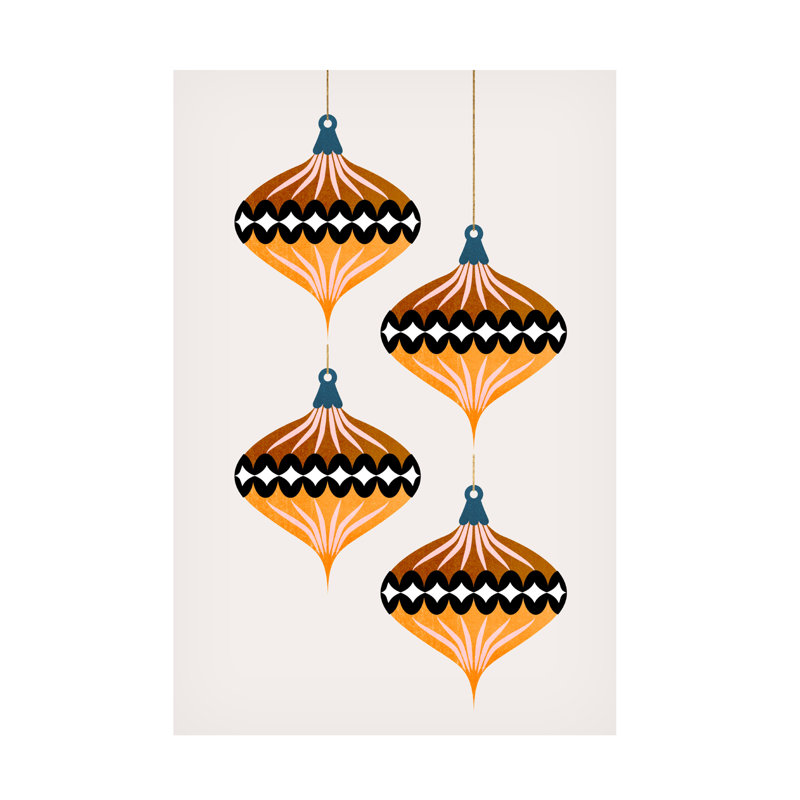 Art sur toile, boules de Noël bolognaise, H 47 po x l 30 po