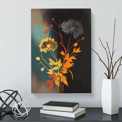 Hofstra Flowers Mid Century - Wrapped Canvas