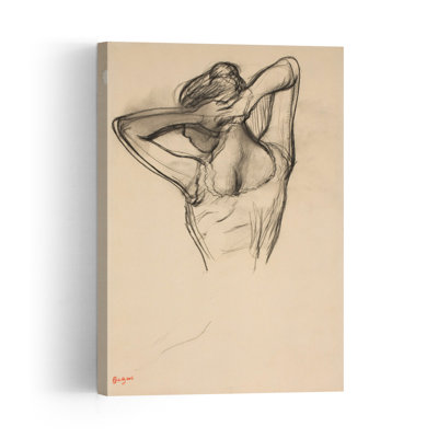 Danseuse, buste, bras croisés derrière la tête, vers 1890. Estampe d'art mural abstrait contemporain.