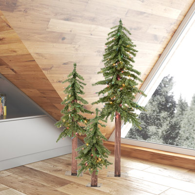 Lighted Artificial Pine Christmas Tree