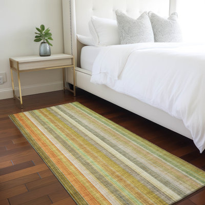 Kinslee Washable Striped Indoor / Outdoor Rug