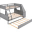 Lit superposé simple au-dessus d'un lit double avec lit gigogne et bureau, rangement - Lit gigogne gris Accessibilité-1763943181
