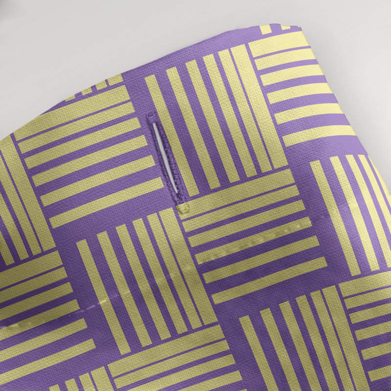 Rideau de douche simple basketweave rayures classic, Mauve / Jaune