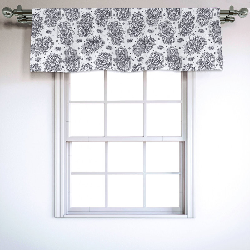 Sateen Damask Ruffled Window Valance