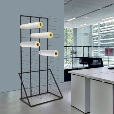 40 Shelves Storage Rack Paper Rolls Organizer Floor Standing Material Roll Dsplay Rack